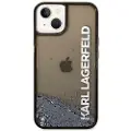 Karl Lagerfeld KLHCP14SLCKVK iPhone 14/ 15 / 13 6,1 black hardcase Liquid Glitter Elong