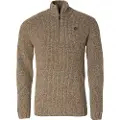 Chevalier Groby Half Zip Wool Pullover Men Saddle Brown Neps M