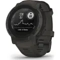 Garmin Instinct 2 - 45 mm - grafitt - sportsur med bånd - silikon - håndleddstørrelse: 135-230 mm - monokrom - 32 MB - Bluetooth, ANT+ - 52 g