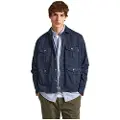 Pepe Jeans for man. PM308512 Pierce navy overshirt (XL), Casual, Cotton, Long sleeve