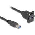 DeLOCK - USB-forlengelseskabel - USB-type A (hann) til USB-type A (hunn) D-Type - USB 3.0 - 20 cm - svart