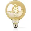 Nedis SmartLife - LED-filamentlyspære - form: globus - E27 - 4.9 W (ekvivalent 40 W) - klasse G - varm til kjølig hvitt lys - 1800-6500 K - gull