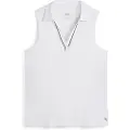 Puma CLOUDSPUN Piped Sleeveless Golf Polo Women, Clothing, White Glow, XL