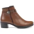 Fluchos for woman. F0937 Leather ankle boots Charis F0937 leather (40), Brown, 3 to 5 cm, Zip, Casual