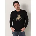 LOIS Jeans for man. 165593352 Sweatshirt with black bull graphic (M), Casual, Cotton, Long sleeve