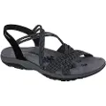 SKECHERS for woman. 163117 Sandals Reggae Slim Turn it up black (40), Flat, 1 to 3 cm, None, Casual