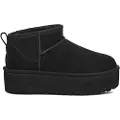 Ugg for woman. 1135092 Leather ankle boots W Classic Ultra Mini black (41), 3 to 5 cm, None, Casual
