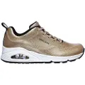 SKECHERS for woman. 155002 Shoes Uno Diamond Shatter gold (40), 3 to 5 cm, Laces, Casual