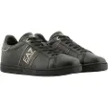 EA7 unisex. X8X102_XK346 Classic Logo Leather Sneakers black (46), Flat, Laces, Casual