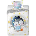 MCU Baby Pingvin Junior Sengetøj 100x135 cm - 100 procent bomuld