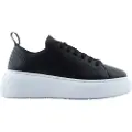 Armani Exchange for woman. XDX043XCC6400002 Solid Leather Sneakers black (39), Flat, 1 to 3 cm, Laces, Casual