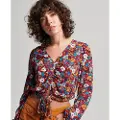 Superdry Vintage Tie Front Langermet Bluse