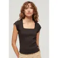 Superdry Essential Square Neck Ermeløs T-skjorte