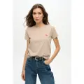 Superdry for woman. W1011493A T-shirt with logo Essential beige (S), Casual, Cotton, Short sleeve