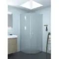 Dansani Halvrund dør 200x72-74cm satin/isglas