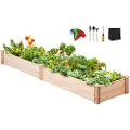 Vevor Hevet hagebed, 2,1 x 6 x 1,2 m treplantekasse, utendørs plantekasser med åpen base, for dyrking av blomster/grønnsaker/urter i bakgård/hage/uteplass/balkong, Burlywood