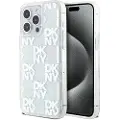 DKNY iPhone 15 Pro Max Liquid Glitter Checkered Pattern Deksel - gjennomsiktig