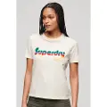 Superdry Retro Flock Relaxed Kortarmet T-skjorte