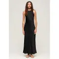 Superdry Satin Racer Ermeløs Lang Kjole