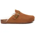 Xti for woman. 14324001-CAMEL Leather clogs 143240 brown (40), Flat, Suede, None, Casual
