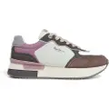 Pepe Jeans for woman. PLS60025 Rusper Mania Leather Sneakers white, grey (36), Flat, Suede, Laces, Casual, Multicolor
