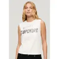 Superdry for woman. W6011899A Tight T-shirt white (XS), Casual, Cotton, Sleeveless / Straps