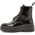 Art for woman. 119531301003_001 Leather Ankle Boots 1953 Amberes black (38), Flat, 3 to 5 cm, Laces, Zip, Casual