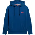 Superdry for man. M2013110D Hooded sweatshirt with logo Essential blue (S), Casual, Cotton