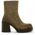 Mtng for woman. 59800 New Oasis Leather Ankle Boots brown (39), 5 to 8 cm, Zip, Casual