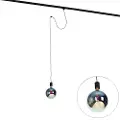 QAZQA Hengende lampe med skinnespenning svart inkl. LED G200 - Cavalux
