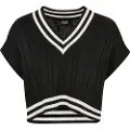 Urban Classics Cropped Knit College V-hals Genser