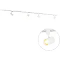 QAZQA Moderne 1-fase skinnesystem med 4 hvite spotlights - Jeana