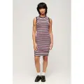 Superdry Rib Bodycon Ermeløs Kort Kjole