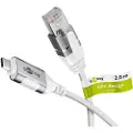 Goobay 74387, USB 3.1 type A, RJ45, 2 m, hvit