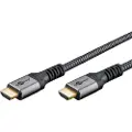 Goobay 64999, 0,5 m, HDMI Type A (Standard), HDMI Type A (Standard), 3D, 48 Gbit/s, Sort, Sølv