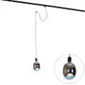 QAZQA Pendellampe med skinnespenning svart inkl. LED G170 - Cavalux