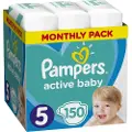 Pampers Active Baby 5 bleier, 11-16 kg, 150 stk.