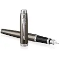 Parker IM, Brun, Fyllesystem med patron, Blå, Aluminium, Messing, Metall, Rund spiss, Rustfritt stål