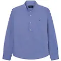 Hackett Chambray Half Placket Skjorte Med Lange Ermer