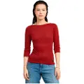 G-Star for woman. D25065-9297-1828 Tight-fitting top with 3/4 length sleeves red (XL), Casual, Long sleeve, Lyocell
