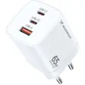 Wozinsky GaN 65W vegglader med 2 USB-C og 1 USB-A