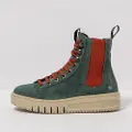 Art unisex. 11779S1BO003_5BO Green leather ankle boots (44), Flat, 1 to 3 cm, Laces, Casual