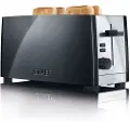 Graef TO 102, 4 skiver, Sort, Aluminium, Rustfritt stål, Knapper, Rotasjon, 1380 W, 230 V
