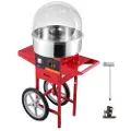Vevor elektrisk sukkerspinnsmaskin med vogn, 1000W kommersiell sukkerspinnsmaskin med lokk, skål i rustfritt stål, sukkerskje og skuff, perfekt for hjemmet, barnebursdager, familiefester, rød