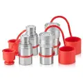 Vevor 1/2" flatflate hydrauliske koblinger, 1/2" NPT hydrauliske hurtigkoblinger for kompaktlastere med 4 støvhetter (ISO16028)