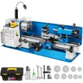 Vevor Mini Metalldreiebenk 550W Metalldreiebenk med variabel hastighet 50 til 2500 o/min Presisjons Mini Benkdreiebenk 7x14 tommer for Mini Presisjonsdelbehandling Prøvebehandling Modelleringsarbeid