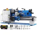 Vevor Mini Metalldreiebenk 7x12 Tommers Presisjon Variabel Hastighet 2250 RPM 400W Skala Teleskopsett Metall Trebearbeidingsdreiebenk Automatisk med 3-kjevs Selvsentrerende Chuck
