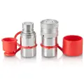 Vevor 1/2" flatflate hydrauliske koblinger, 1/2" NPT hydrauliske hurtigkoblinger for kompaktlastere med 2 støvhetter (ISO16028)