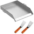 Vevor Firkantet grillplate 16 x 18 tommers rustfritt stål stekeplate flat topp grill trippelbrenner komfyr stekeplate flat toppplate for utendørs trippelbrenner komfyr