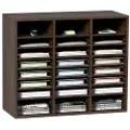 Vevor Literature Organizers, 24 rom kontorpostkasse med justerbare hyller, trelitteratursorterer 29x12x24,4 tommer for kontor, hjem, klasserom, postromsorganisasjon, EPA-sertifisert, brun